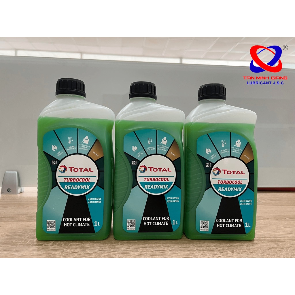 Nước mát xanh cho động cơ TOTAL TURBOCOOL READYMIX bình 1 Lít