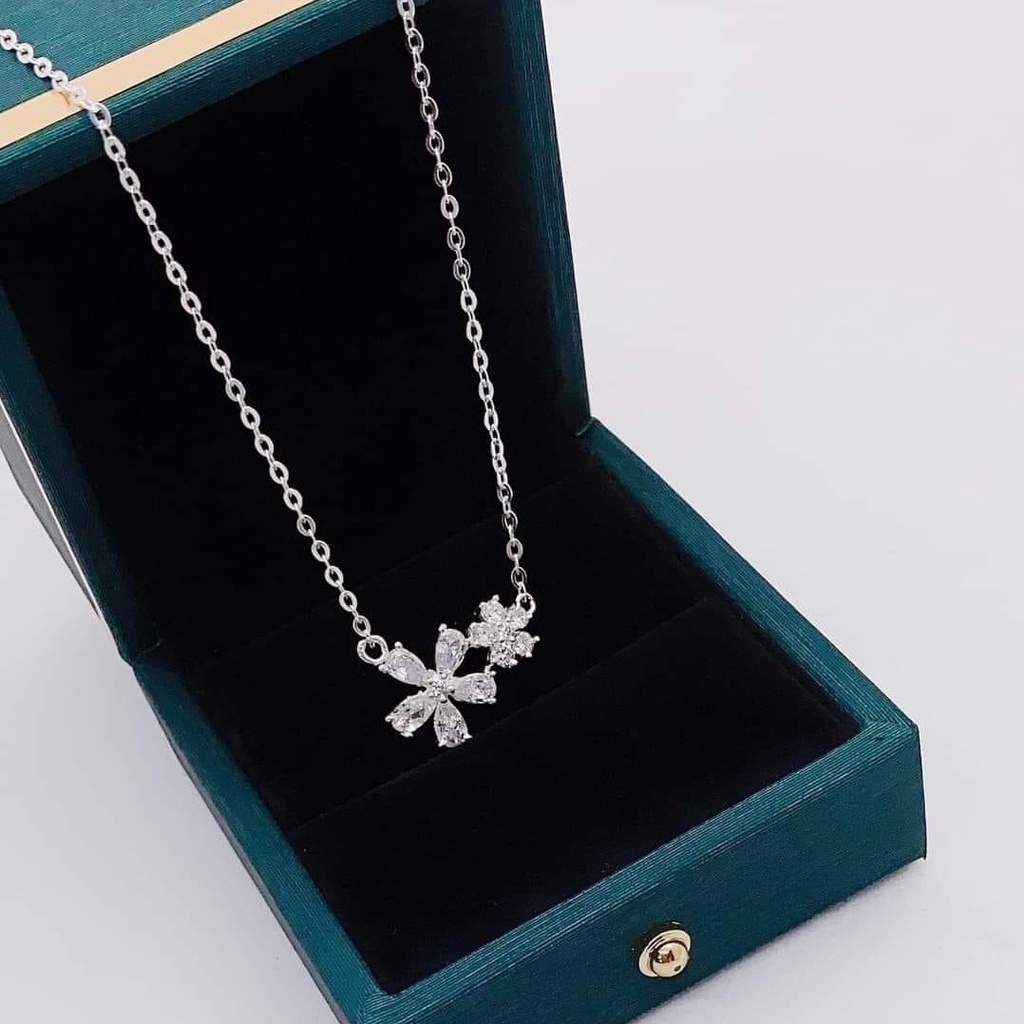 Dây chuyền bạc hình hoa 5 cánh, Vòng cổ chất liệu bạc ta sang trọng nữ tính - Trang sức bạc Evasilver