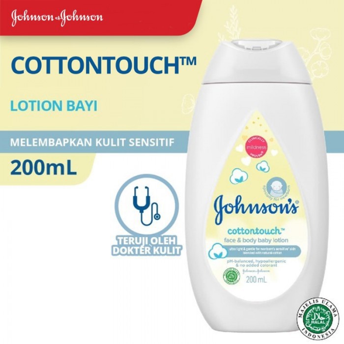 Kem dưỡng ẩm Johnson'S COTTONTOUCH MILK RICE BABY FACE & BODY LOTION 200ml dành cho trẻ sơ sinh