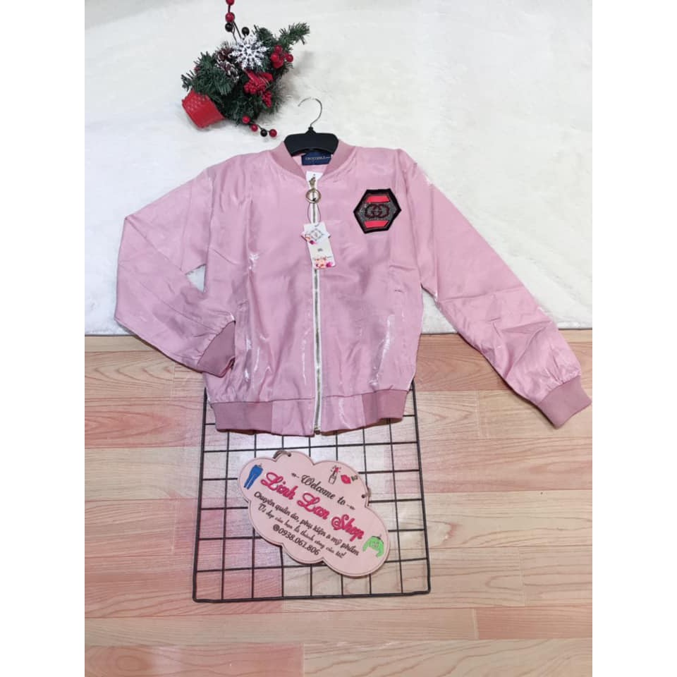 Áo khoác dù nữ đính đá có túi trong hàng cao cấp