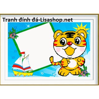 Tranh đính đá CON CỌP có lồng hinh YN5105(56x40cm)