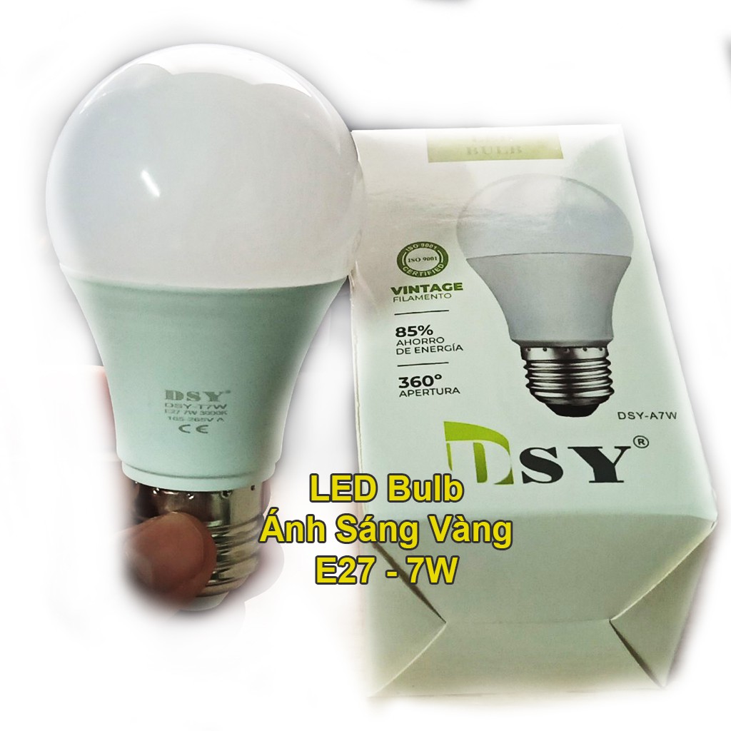 Bóng LED Bulb tròn 7W Ánh Sáng Vàng - Trắng