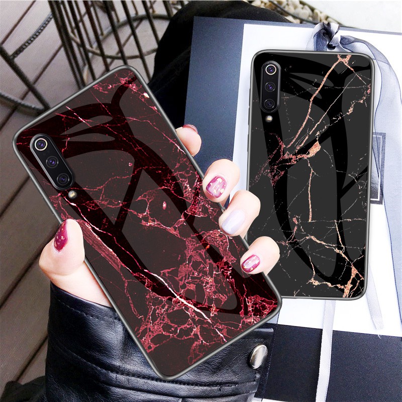 Tempered glass Marble XiaoMi Mi 5X/A1 6X/A2 8 9 SE Lite Play Cover Casing