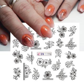 Bộ 12 Sticker Dán Móng Tay Hình Hoa Hồng