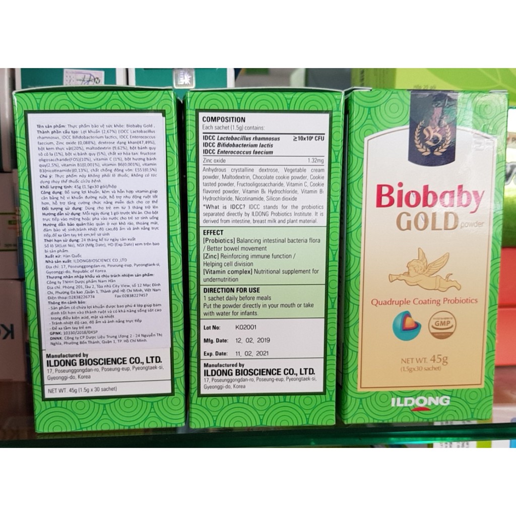 biobaby gold men visinh từ hàn quốc hộp 30 gói ILDONG