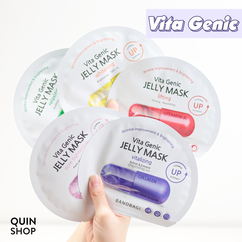 Mặt Nạ Giấy Sáng Da, Giảm Mụn, Chống Lão Hóa, Dưỡng Ẩm Banobagi Vita Genic Jelly, Stem Cell Vitamin, Super Collagen Mask