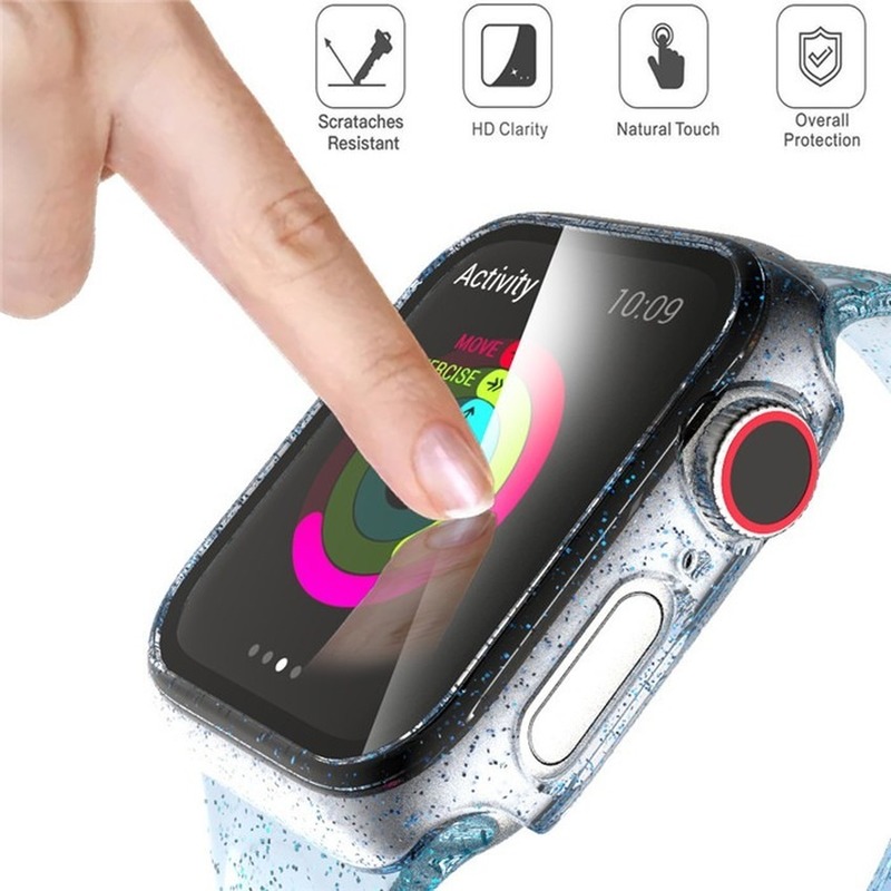 Ốp Lưng Trong Suốt Siêu Mỏng Cho Đồng Hồ Thông Minh Apple Watch Iwatch 44mm 42mm 40mm Se 6 5 4 3 2 1