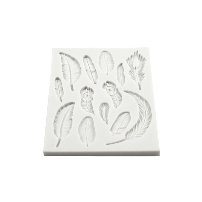 silicon 13 lông vũ trang trí bánh