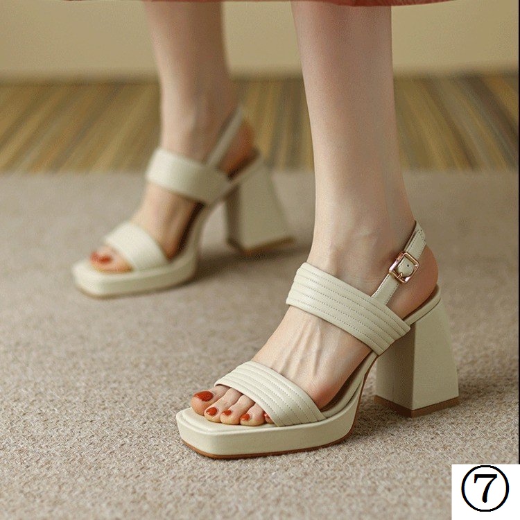 Giày Cao Gót Sandal Da Mềm Đế Dày Chống Thấm Nước Thời Trang Mùa Hè 2022