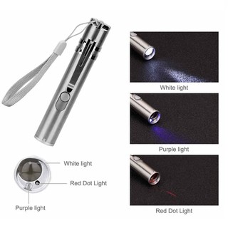 Đèn pin mini Inox sạc USB Siêu SÁNG