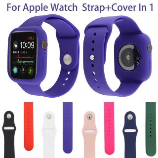 Dây Đeo Thay Thế Bằng Silicone + Vỏ Bảo Vệ Cho Đồng Hồ Apple Watch 5 4 3 2 1 138 40 42 44 mm