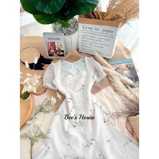ĐẦM MIDI HOA TRẮNG