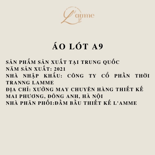 Áo ngực cho con bú A9 không gọng nâng đỡ tốt giữ dáng mặc sau sinh thoải mái by LAMME