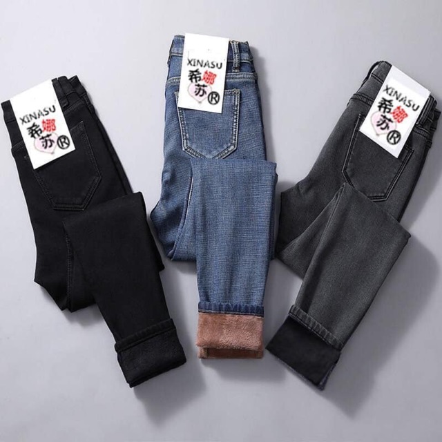 [Hàng oder 10-15 ngày về] Quần jeans lót lông ( có sẵn màu xám sz 25; xanh sz 25, 26, 28, 29; màu đen sz 25, 31)