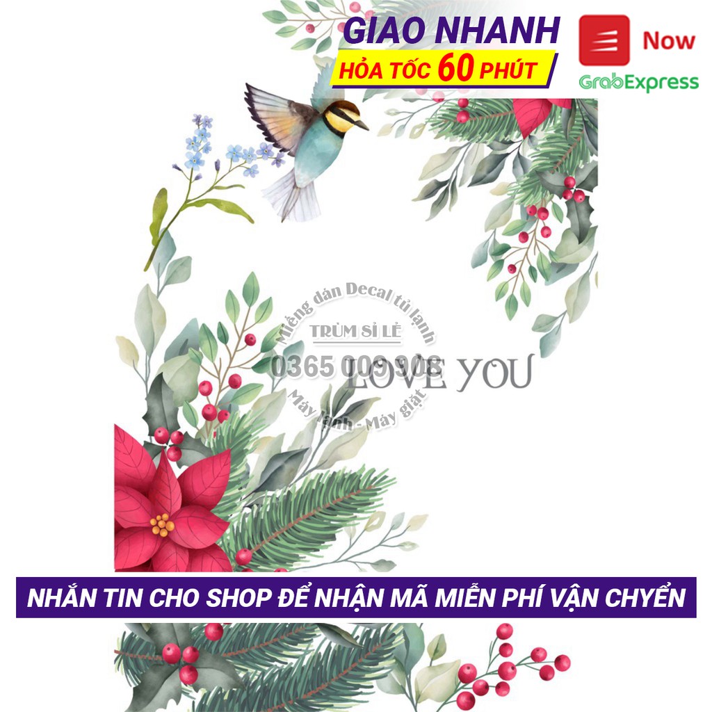 Miếng dán tủ lạnh mini Hoa Trạng Nguyên (Chất liệu cao cấp siêu bền)