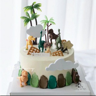 Phụ kiện trang trí bánh sinh nhật bánh kem -  SET THÚ KHỦNG LONG 12 CHI TIẾT