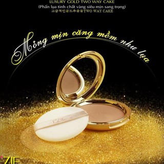 Phấn Lụa Tinh Chất Vàng Siêu Mịn E'ZIE Luxury Gold Two Way Cake
