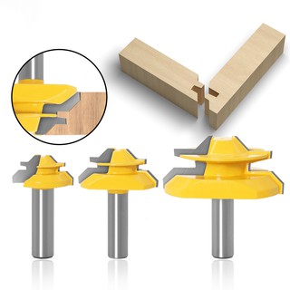Bộ 3 mũi phay gỗ cắt rãnh 45 độ ghép góc vuông , ghép hộp, ghép mộng mòi