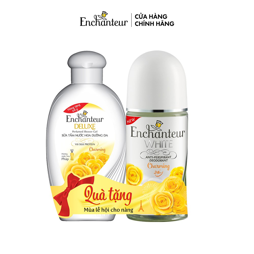 Lăn khử mùi trắng da Enchanteur Charming/Sensation/Delightful/Romantic/Magic 50ml - Tặng Sữa tắm 100gr