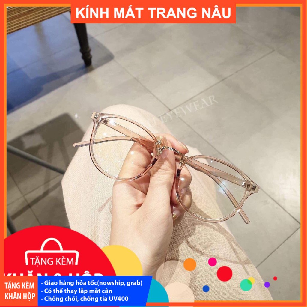 Gọng kính tròn nam nữ chất liệu nhựa dẻo phụ kiện thời trang 209 nhiều màu