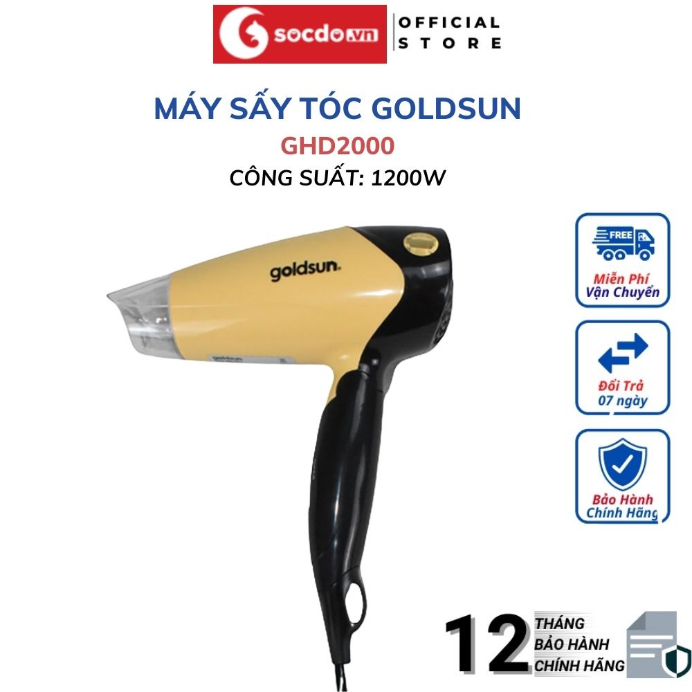 Máy Sấy Tóc GOLDSUN GHD2000 Gấp Gọn, Tiện Lợi, Công Suất Lớn - BẢO HÀNH 12 THÁNG