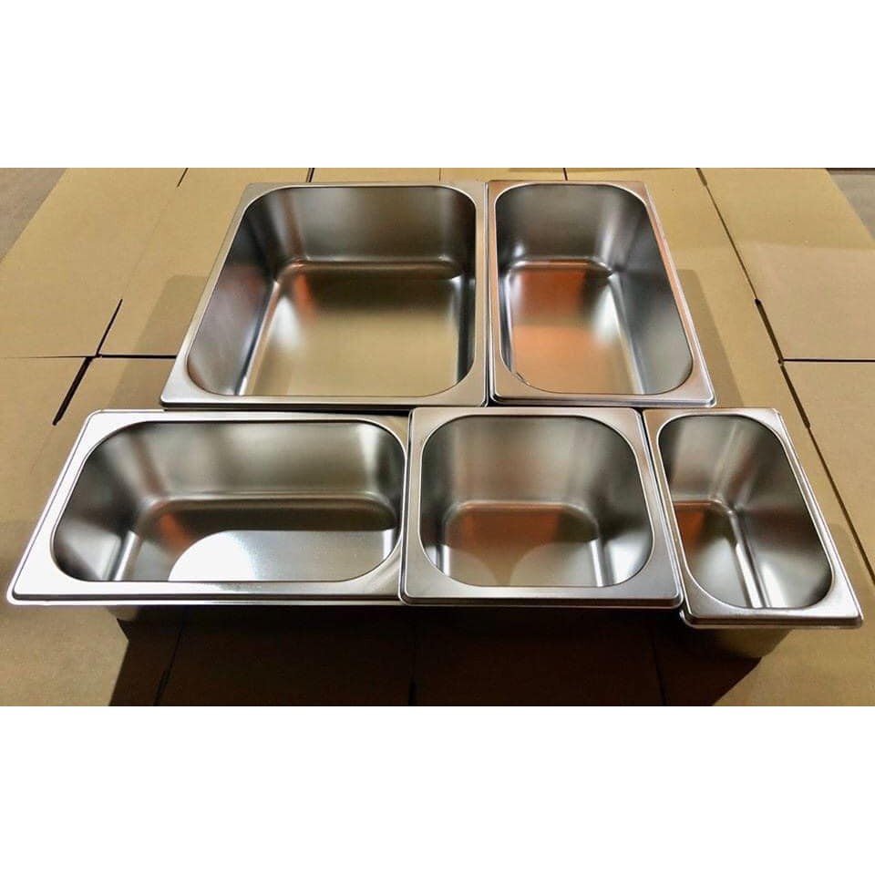 Khay Đựng Topping Inox đủ size (Có Nắp)