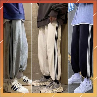 Quần Jogger 3 Sọc Nỉ Da Cá Dày Dặn, Quần Jogger 3 Sọc 2 Kiểu Ống Suông, Chun Bo 3 Màu Unisex