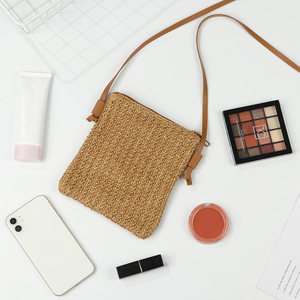 MIHAN1 Túi Cói Cầm Tay Thiết Kế Nhỏ Nhắn Dễ Thương Hợp Thời Trang