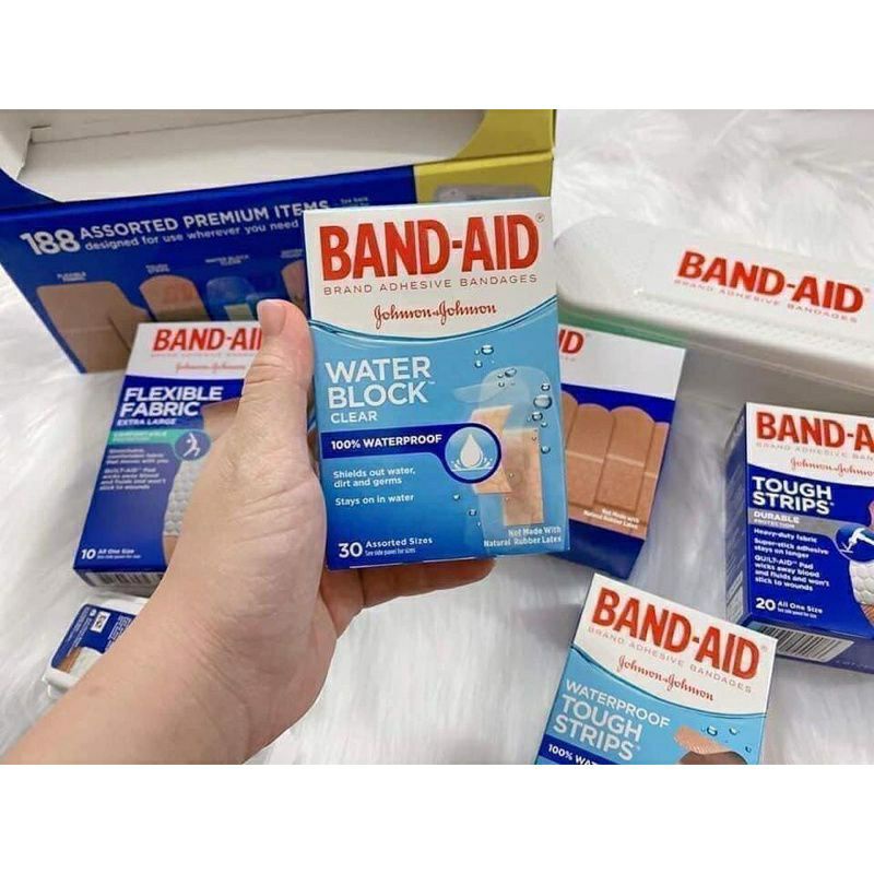 Hộp băng keo dán cá nhân Band-AidBrand Adhesive Bandages 188 miếng