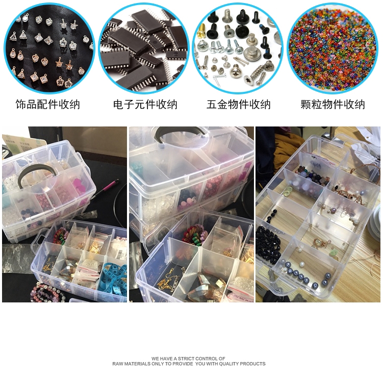 Hộp Nhựa Trong Suốt 15/28 Ô Đựng Phụ Kiện Trang Trí Móng Tay