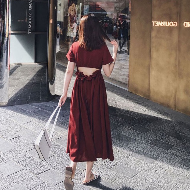 ORDER Váy hở lưng vintage ảnh thật+ feedback