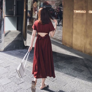 ORDER Váy hở lưng vintage ảnh thật+ feedback