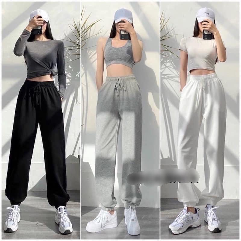 Quần Jogger Mùa Hè Nữ Chun Ống Nỉ Da Cá Trẻ Trung Thoáng Mát Phong Cách Hàn Quốc [ QN001 ]