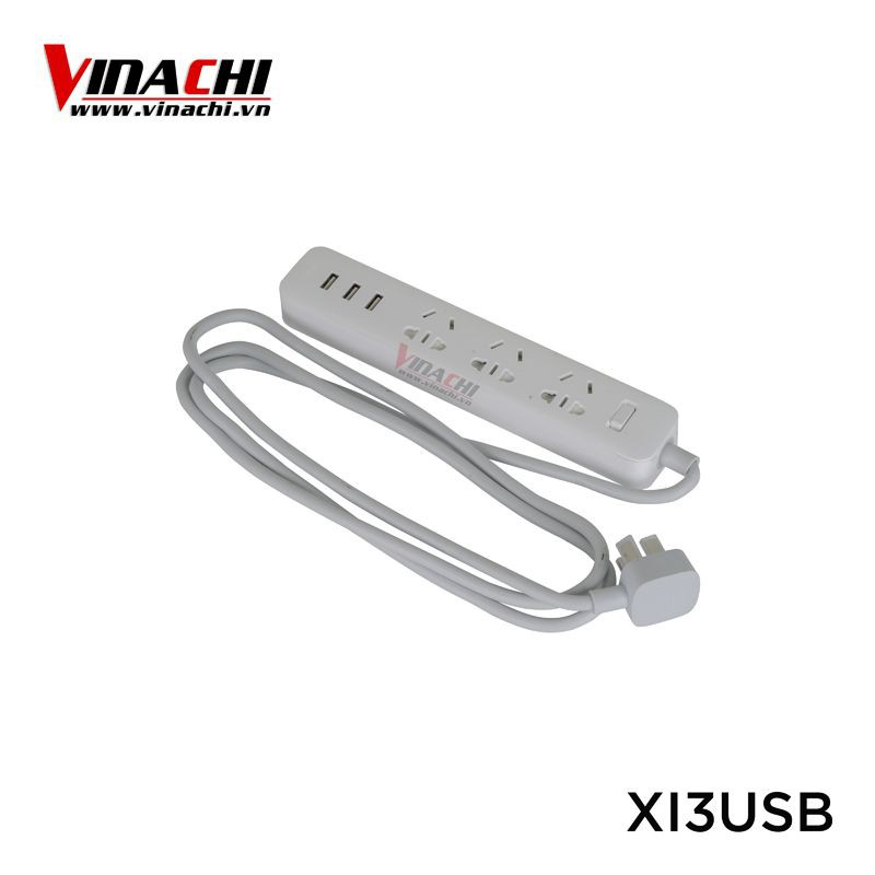 Ổ cắm Xiaomi power trắng 3USB 1.8M - Ổ điện Xiaomi Mi Power Strip Vinachi Trắng 3 Cổng USB Dây Dài 1,8m