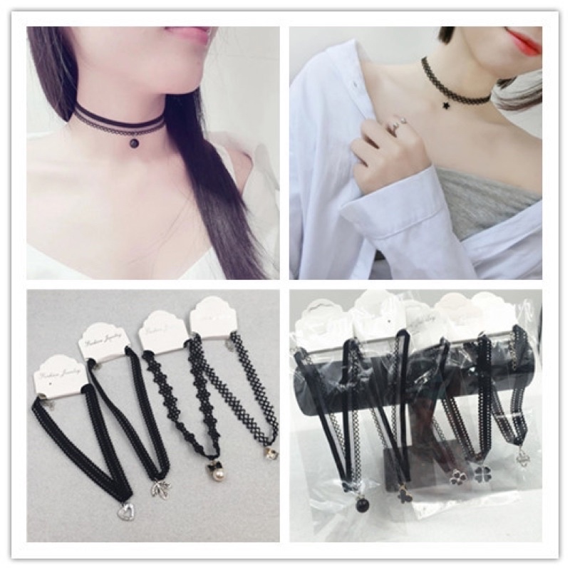 choker đen siêu hot  cá tính , vòng cổ phong cách