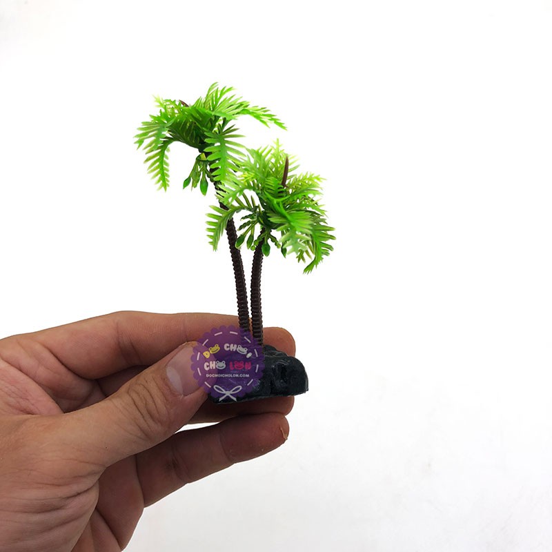 Cây dừa bằng nhựa làm tiểu cảnh trang trí hồ bể cá hòn non bộ