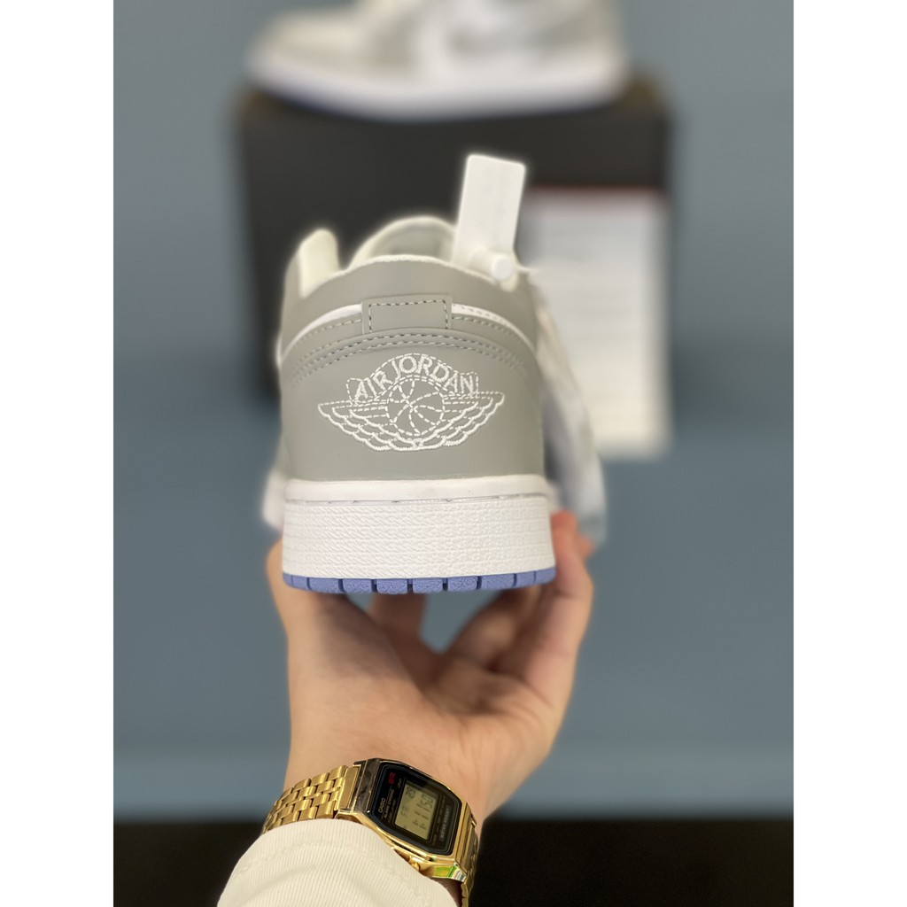 Giày Sneaker Nam Nữ Jordan 1 Low Wolf Grey (W) Xám Fullbox, Giày thể thao nữ nam hot trend 2021