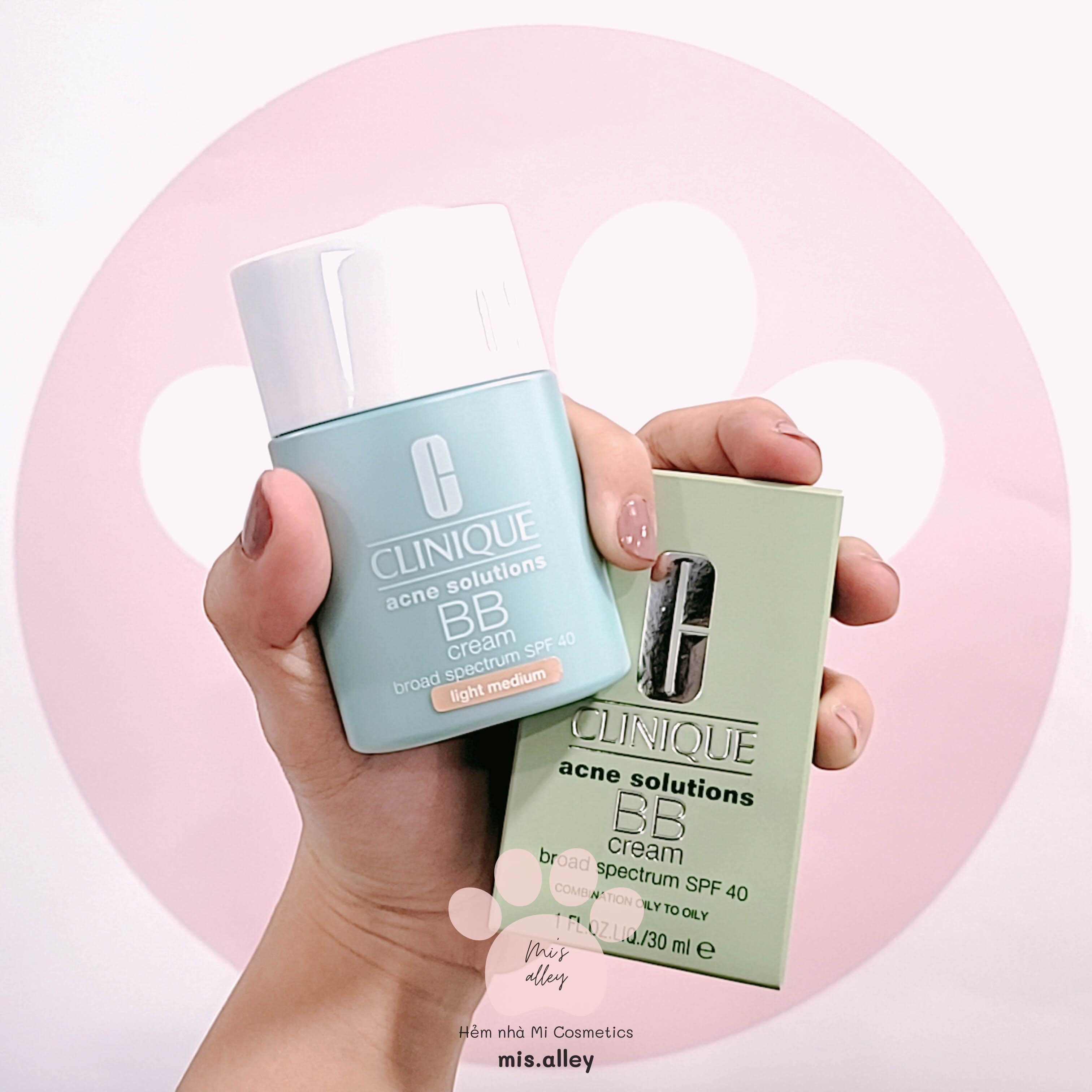 🌸Clinique🌸 Bill US| Kem nền BB cream cho da dầu mụn chống nắng SPF 40 Acne Solution BB Cream FULL SIZE