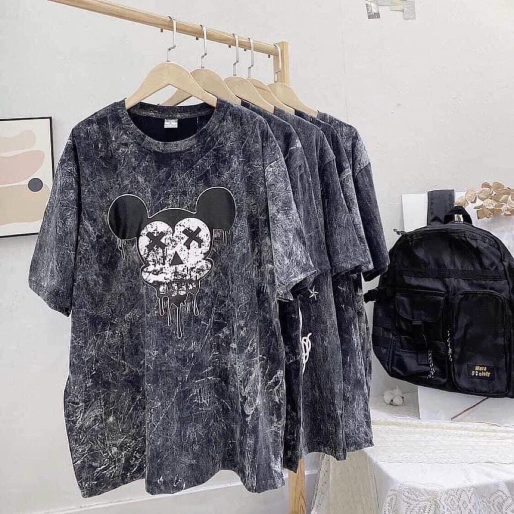 Áo thun tay lỡ form rộng loang xám chất thun cotton 4 chiều về nhiều mẫu