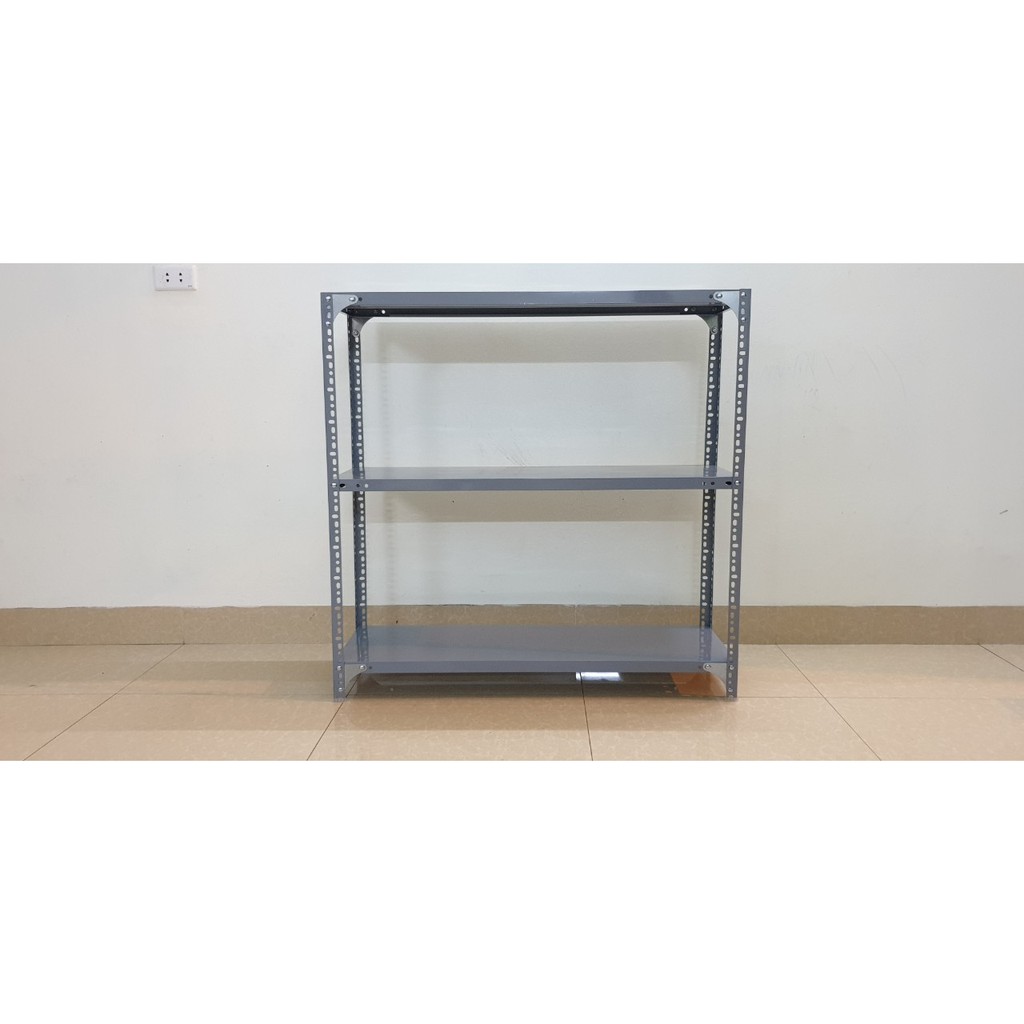 Kệ kho sắt v lỗ  lắp ghép đựng đồ đa năng kích thước : Dài 80cm, Rộng 40cm, Cao 80cm, 100cm gồm 3 tầng