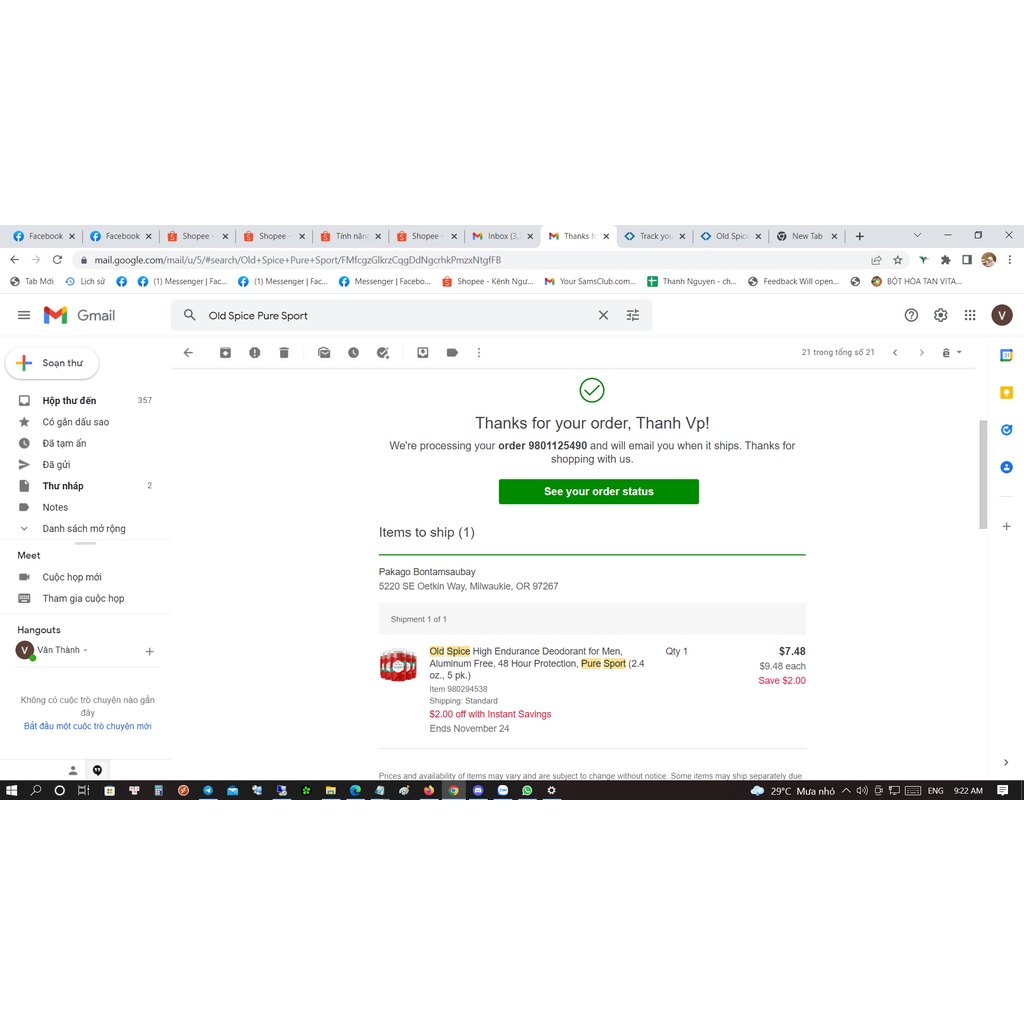 Lăn Khử Mùi Old Spice Made in USA  68g