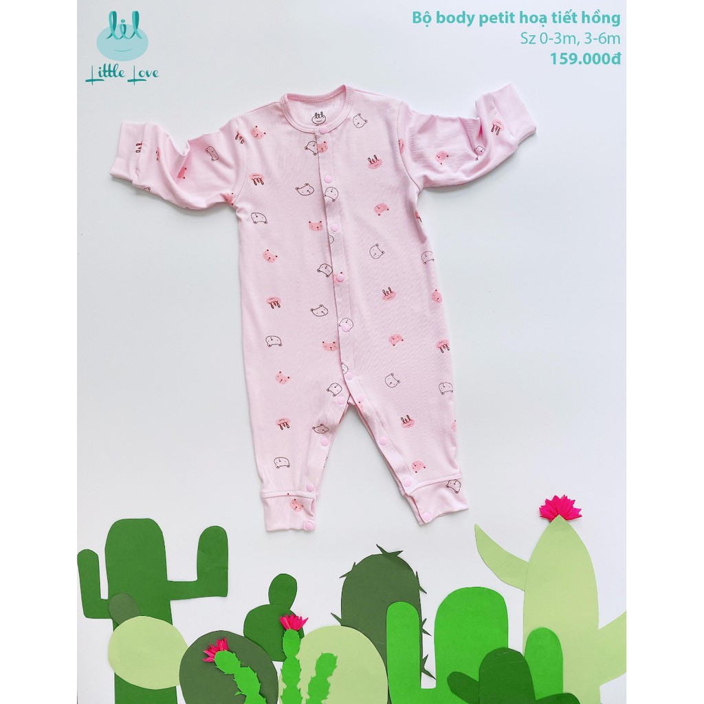 Bộ body pettit họa tiết cho bé sơ sinh đến 6 tháng little love