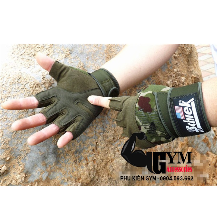 Găng Tay Tập Gym Schiek Gloves màu xanh