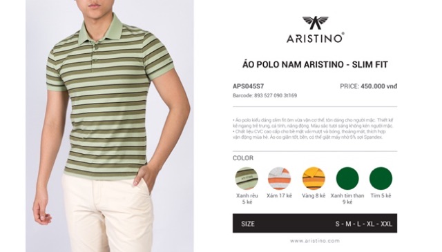 [SALE] Áo polo Aristino APS045S7 kẻ siêu siêu đẹp, trẻ trung cuốn hút | BigBuy360 - bigbuy360.vn