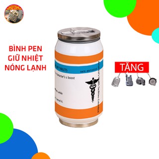 [ Có Sẵn ] Bình PEN Giữ Nhiệt  PUBG 300ml Mô Phỏng Bình Thuốc PUBG, Tặng Móc Khóa Pubg