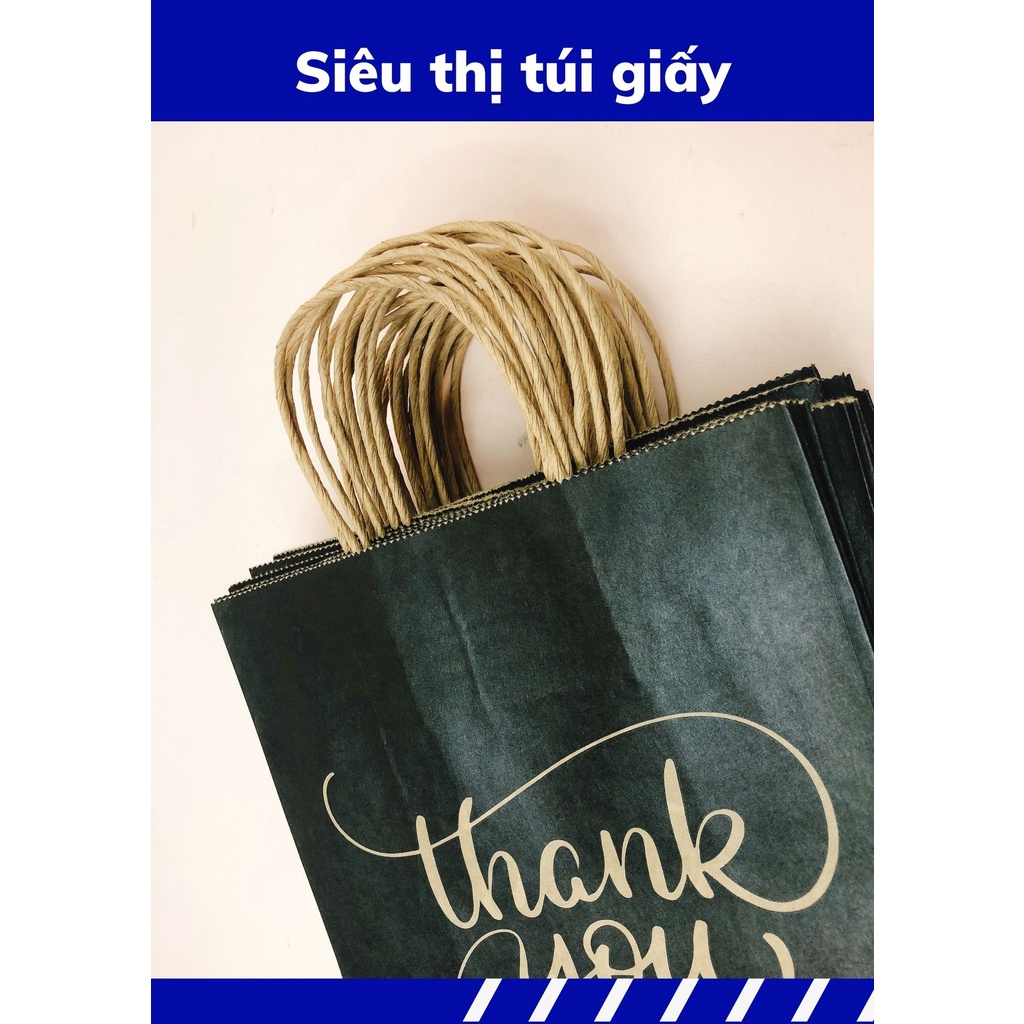 Túi Giấy Kraft đựng quà, sản phẩm, quần áo,. Thankyou có quai  (ẢNH THẬT SẢN PHẢM VÀ VIDEO)