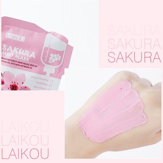Túi 12 Gói Mặt Nạ Ngủ Hoa Anh Đào Sakura Mud Mask Laikou