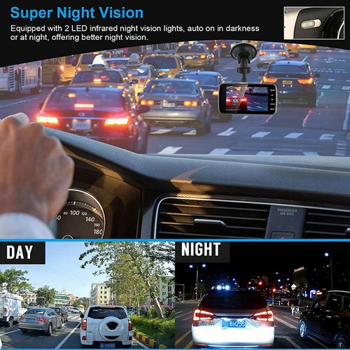 Camera Hành trình Ô TÔ Ontek Dashcam S14 Full HD 1080P Trước sau - Tích hợp 8 đèn LED - Ống kính kép siêu bền