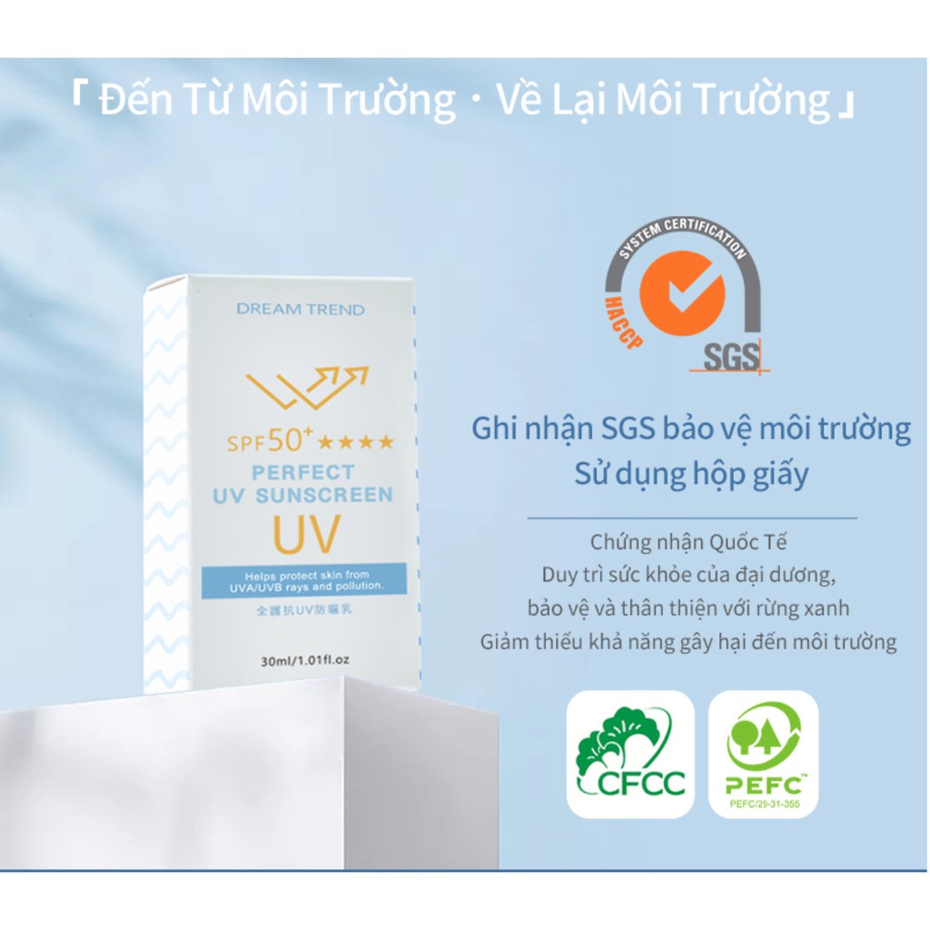 Kem Chống Nắng SPF 50+ Dream Trend_Khô Thoáng Không Bết Dính_Bảo Vệ Toàn Diện Làn Da_Chống Tia UV Tuyệt Đối (Hàng Sẳn)