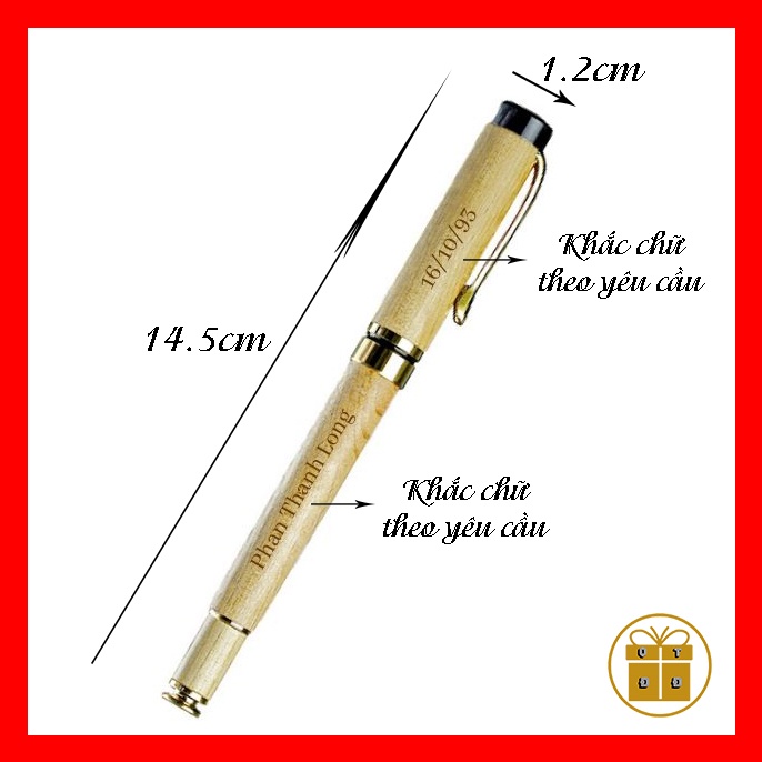Bút Ký Gỗ Khắc Tên Theo Yêu Cầu Tặng Kèm Hộp (Fullbox) - Quà Tặng Thầy Cô, Quà Tốt Nghiệp